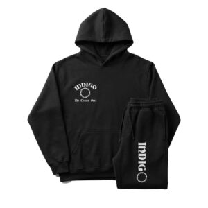 Premium Men’s Black Hoodie & Jogger Tracksuit Set