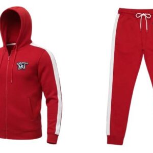 Premium Men’s Full Zip Hoodie Tracksuit Set – Red